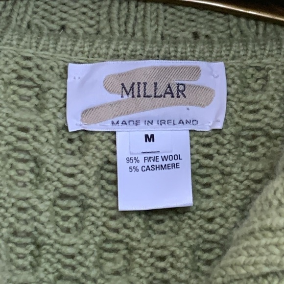Millar Ireland Green Thick Knit Wool Cashmere Long Button Down Cardigan Jacket M - Picture 9 of 17
